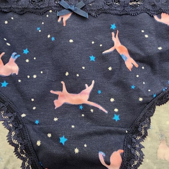 6X 30W Torrid Blue Hipster Panty Galaxy Cat Space Lace Lingerie Stars Cotton Str - Picture 4 of 7